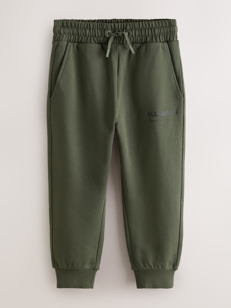 smALLSAINTS Dark Green Underground Straight Cuffed Cotton Joggers - Image 1 of 6 smALLSAINTS Dark Green Underground Straight Cuffed Cotton Joggers - Image 1 of 6