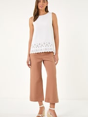 Roman White Cut Out Hem Stretch Vest Top - Image 4 of 4