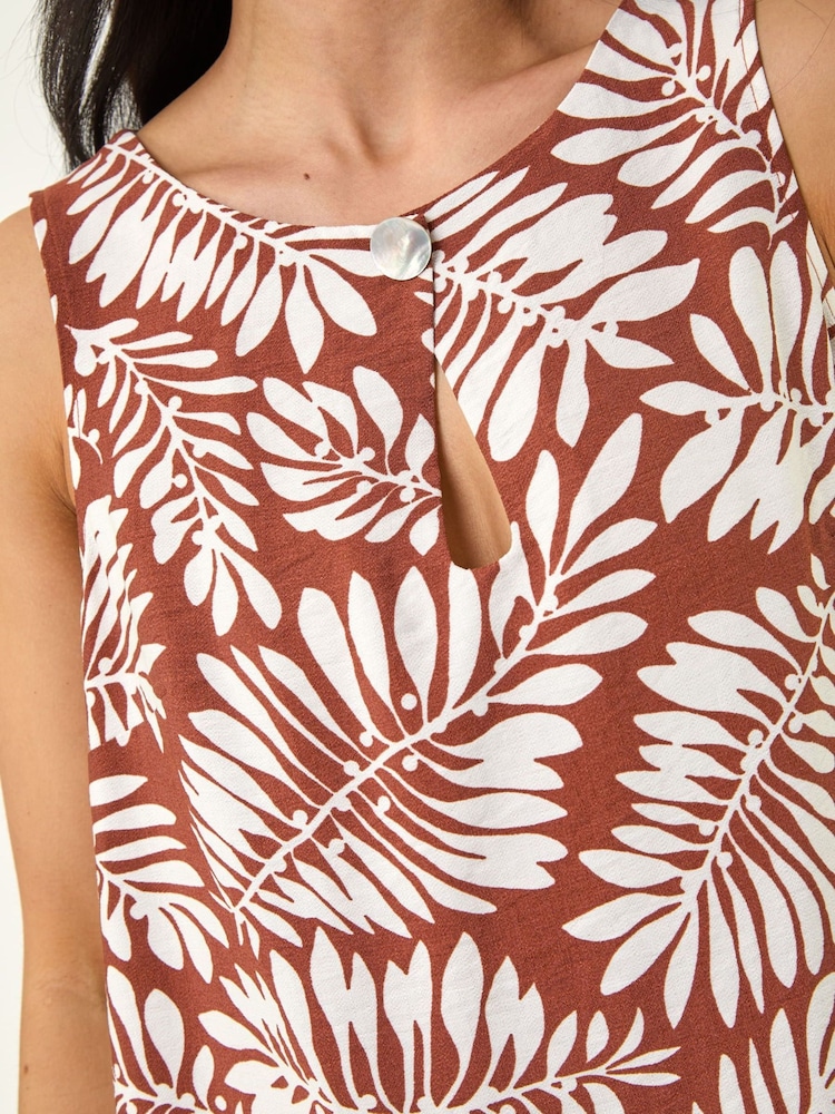 Roman Brown Button Shift Dress - Image 5 of 5