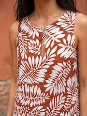 Roman Brown Button Shift Dress - Image 8 of 8