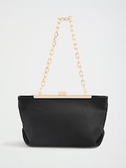 Lipsy Black Suedette Wing Frame Clutch Bag - Image 2 of 4