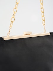Lipsy Black Suedette Wing Frame Clutch Bag - Image 3 of 4