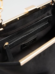 Lipsy Black Suedette Wing Frame Clutch Bag - Image 4 of 4