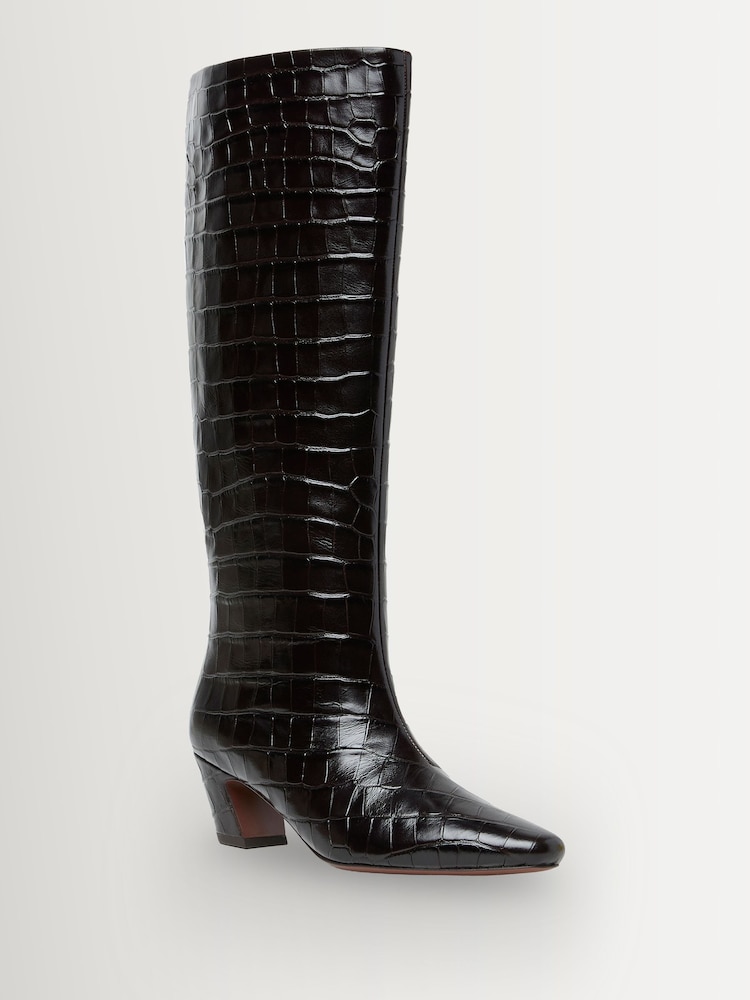 Loeffler Randall Black Marley Kicked Heel Tall Boots - Image 2 of 5