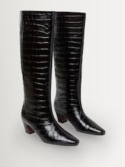Loeffler Randall Black Marley Kicked Heel Tall Boots - Image 3 of 5