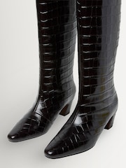 Loeffler Randall Black Marley Kicked Heel Tall Boots - Image 4 of 5