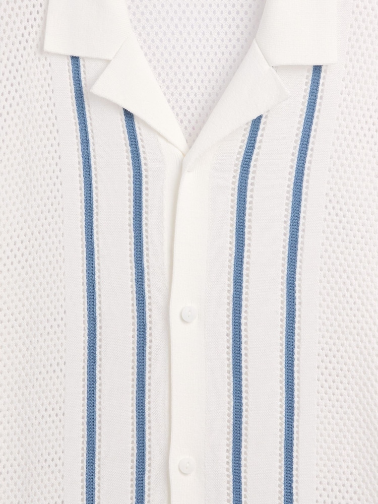 Gap White Stripe Collar Knitted Shirt - Image 4 of 4