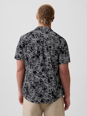 Gap Black Floral Stretch Poplin Shirt - Image 2 of 5
