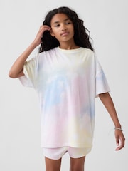 Gap Pink Tie-Dye Oversized Longline T-Shirt (4-13yrs) - Image 1 of 4