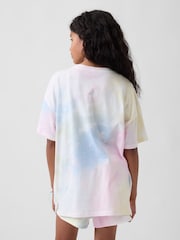 Gap Pink Tie-Dye Oversized Longline T-Shirt (4-13yrs) - Image 2 of 4