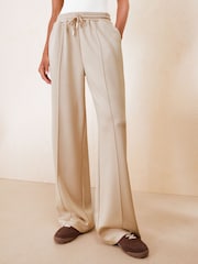Friends Like These Stone Studio Premium Scuba Side Stripe Wide Leg Joggers - Image 2 of 6