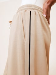 Friends Like These Stone Studio Premium Scuba Side Stripe Wide Leg Joggers - Image 3 of 6