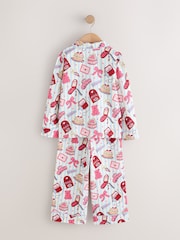 Pink/White Jersey Button Through Pyjamas (3-16yrs) - Image 2 of 4