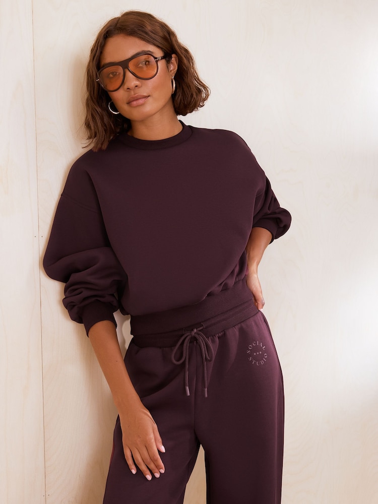 Friends Like These Aubergine Purple Studio Premium Heavyweight Scuba Crew Neck Sweatshirt - Image 1 of 6