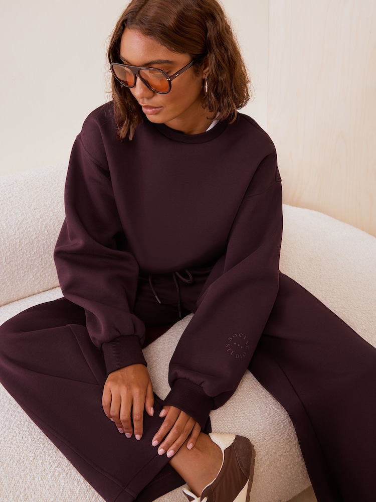 Friends Like These Aubergine Purple Studio Premium Heavyweight Scuba Crew Neck Sweatshirt - Image 2 of 6