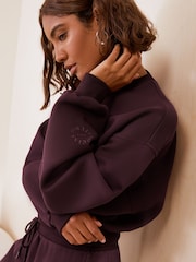 Friends Like These Aubergine Purple Studio Premium Heavyweight Scuba Crew Neck Sweatshirt - Image 3 of 6