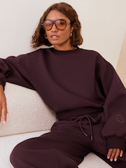 Friends Like These Aubergine Purple Studio Premium Heavyweight Scuba Crew Neck Sweatshirt - Image 5 of 6