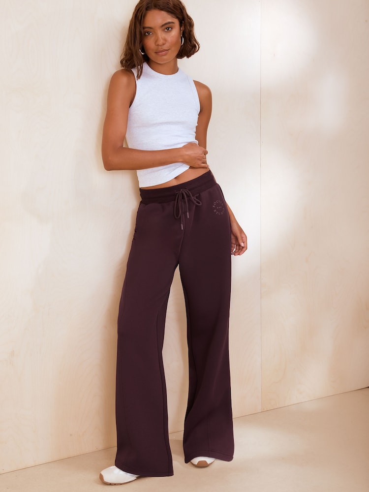 Friends Like These Aubergine Purple Studio Premium Heavyweight Scuba Seamed Joggers - Image 2 of 5 Friends Like These Aubergine Purple Studio Premium Heavyweight Scuba Seamed Joggers - Image 2 of 5