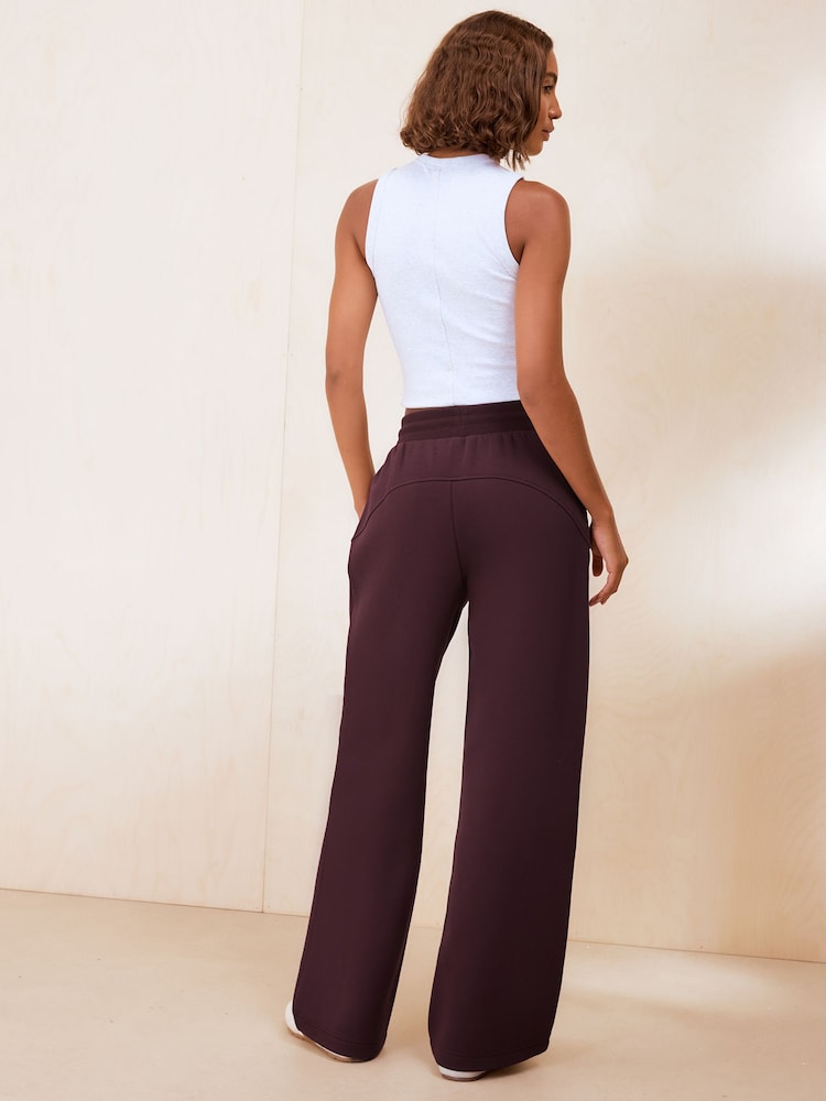 Friends Like These Aubergine Purple Studio Premium Heavyweight Scuba Seamed Joggers - Image 5 of 5 Friends Like These Aubergine Purple Studio Premium Heavyweight Scuba Seamed Joggers - Image 5 of 5