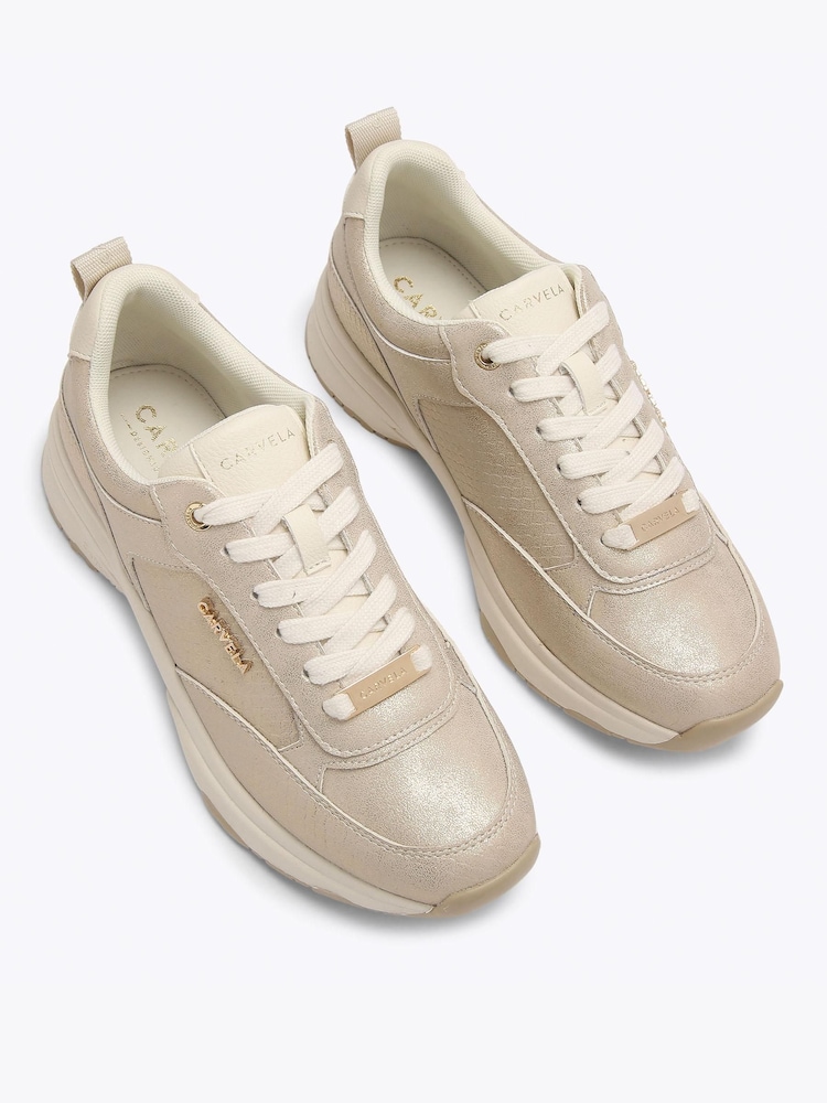 Carvela Gold Adoro Trainers - Image 2 of 4