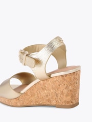Carvela Gold Sadie Wedge Wide Fit Flip Flop Sandals - Image 3 of 5