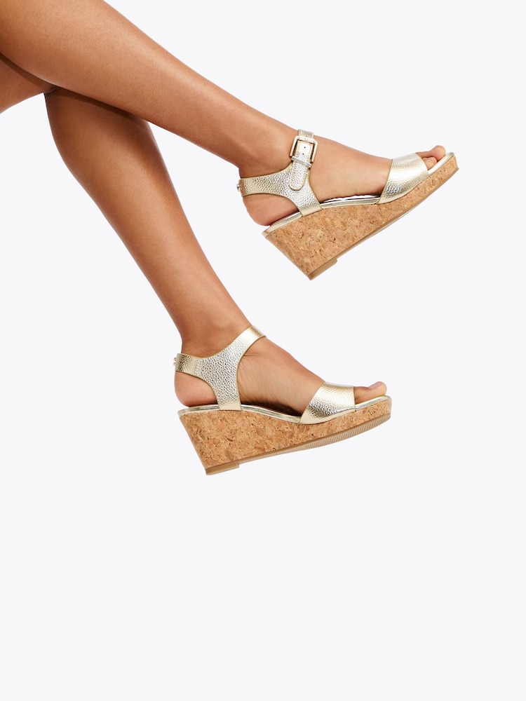 Carvela Gold Sadie Wedge Wide Fit Flip Flop Sandals - Image 5 of 5 Carvela Gold Sadie Wedge Wide Fit Flip Flop Sandals - Image 5 of 5
