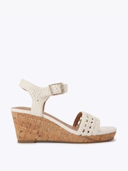 Carvela Cream Portofino Wedge Wide Fit Flip Flop Sandals - Image 1 of 4