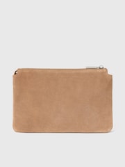 Whistles Nude Elita Suede Pouch Clutch - Image 3 of 5