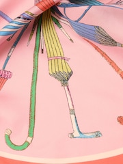 Joules Elsie Multi Bright Umbrella 100% Silk Square Scarf - Image 6 of 6