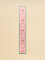 Joules Highgrove Pink & Green Floral 100% Silk Skinny Scarf - Image 5 of 5