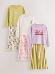 Pink/Green Matcha - Lot de 3 pyjamas longs larges (3-16ans) - Image 1 de 8