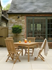 Charles Bentley Brown Teak Square Garden Dining Table - Image 1 of 6