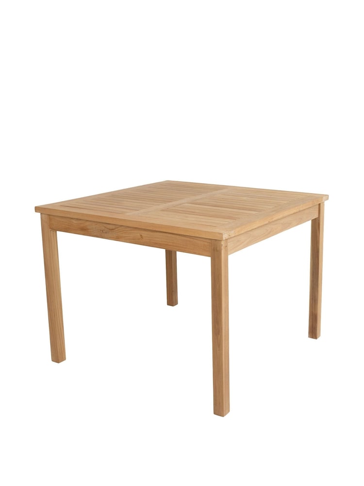 Charles Bentley Brown Teak Square Garden Dining Table - Image 2 of 6