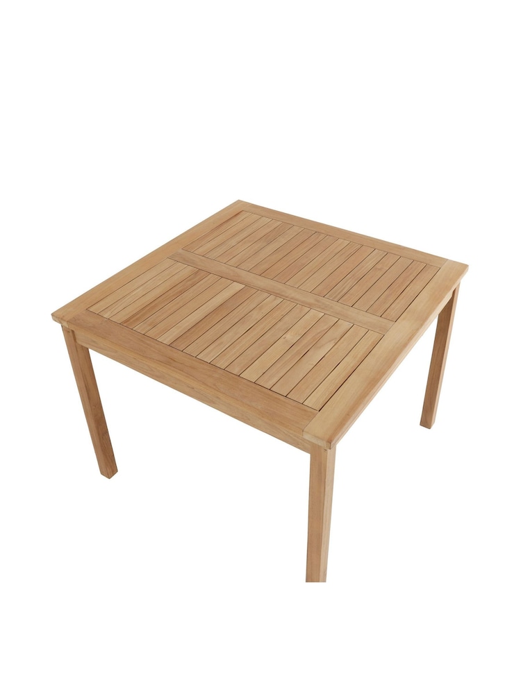 Charles Bentley Brown Teak Square Garden Dining Table - Image 6 of 6