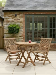 Charles Bentley Brown Teak Folding Garden Bistro Table - Image 1 of 6