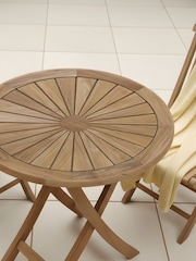 Charles Bentley Brown Teak Folding Garden Bistro Table - Image 2 of 6