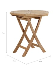 Charles Bentley Brown Teak Folding Garden Bistro Table - Image 3 of 6