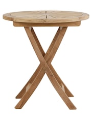 Charles Bentley Brown Teak Folding Garden Bistro Table - Image 4 of 6