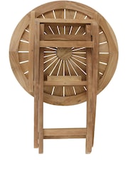 Charles Bentley Brown Teak Folding Garden Bistro Table - Image 6 of 6