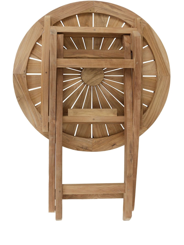 Charles Bentley Brown Teak Folding Garden Bistro Table - Image 6 of 6 Charles Bentley Brown Teak Folding Garden Bistro Table - Image 6 of 6