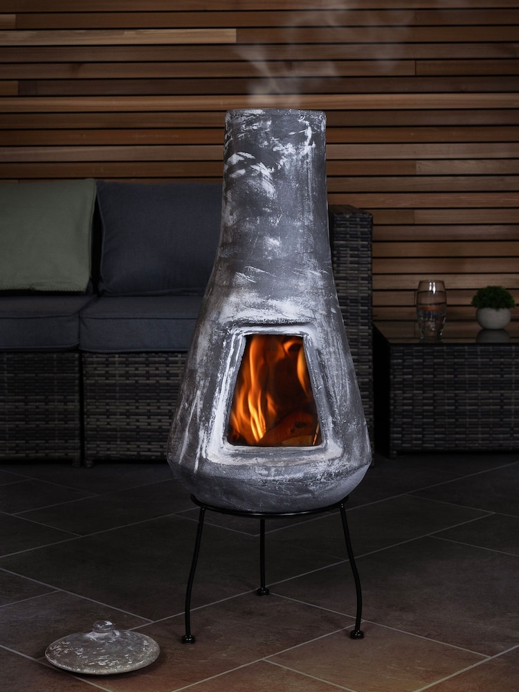 Snug Grey Medium Barcelona BBQ Clay Chiminea - Image 1 of 6 Snug Grey Medium Barcelona BBQ Clay Chiminea - Image 1 of 6