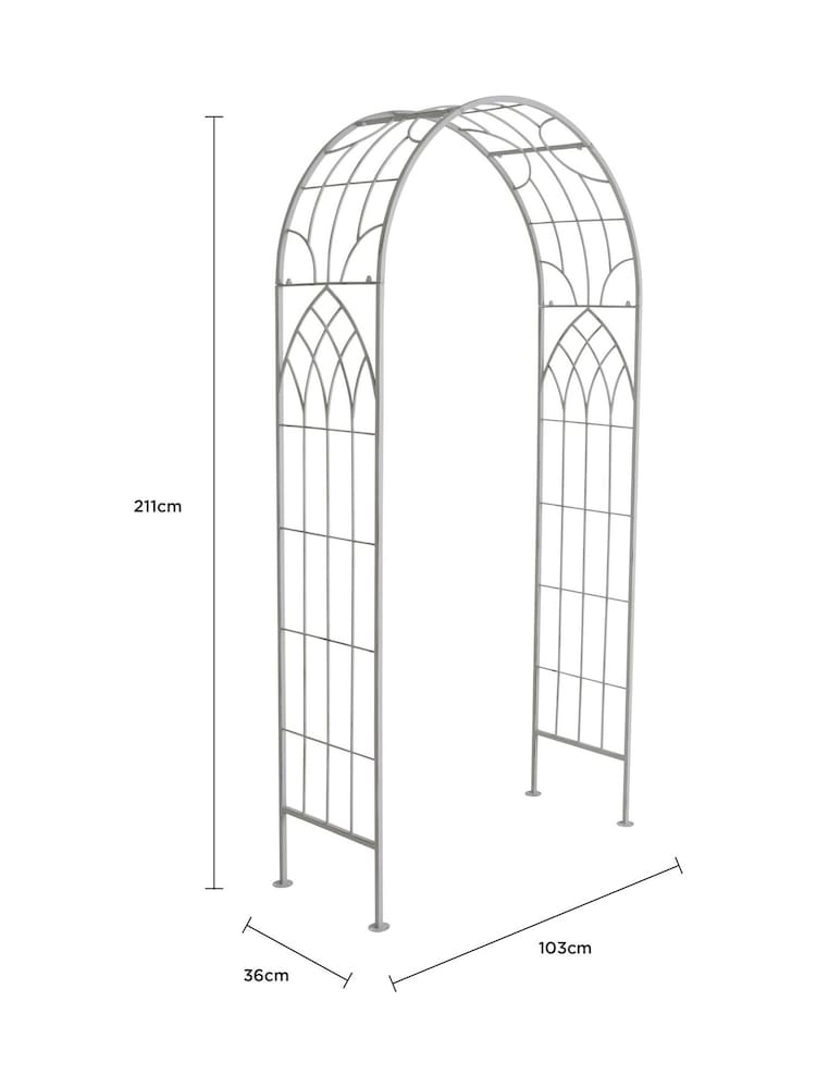 Charles Bentley Green Rustic Metal Decorative Garden Arch - Image 6 of 6 Charles Bentley Green Rustic Metal Decorative Garden Arch - Image 6 of 6