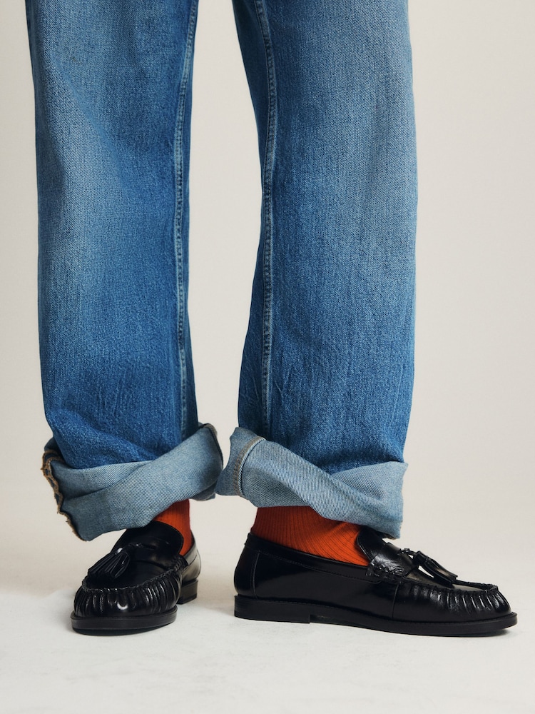 Қара былғары - The Set Tassel Ruched Loafers - 8суретінің 2 суреті Қара былғары - The Set Tassel Ruched Loafers - 8суретінің 2 суреті