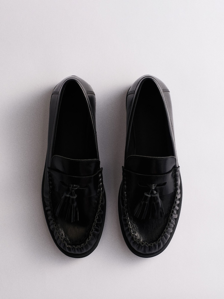The Set Tassel Ruched Loafers Black Leather - Image 5 of 5