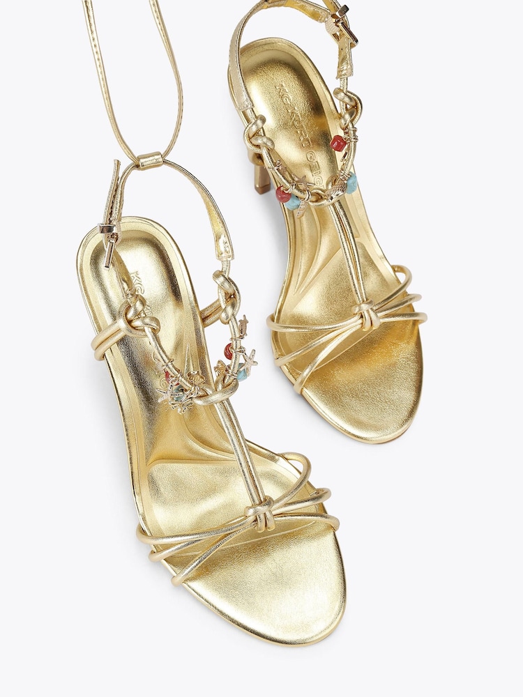 KG Kurt Geiger Gold Roux Heel Sandals - Image 2 of 4 KG Kurt Geiger Gold Roux Heel Sandals - Image 2 of 4
