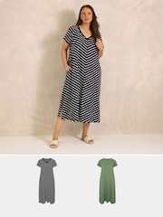 Evans Black Jersey Dresses 2 Pack - Image 1 of 6