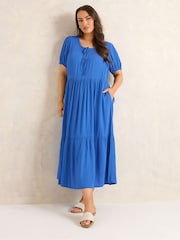 Evans Blue Woven Boho Dress - Image 2 of 5