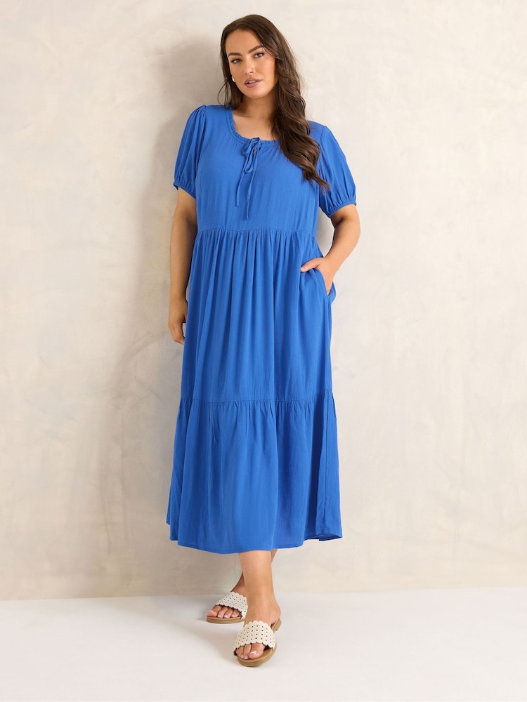 Evans Blue Woven Boho Dress - Image 2 of 5