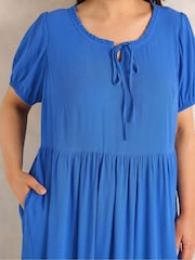 Evans Blue Woven Boho Dress - Image 3 of 5