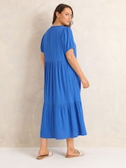 Evans Blue Woven Boho Dress - Image 4 of 5